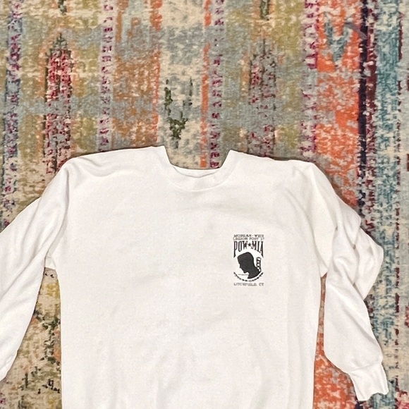 Vintage 90s POW MIam Operation Desert Shield USA Bald Eagle Military Sweatshirt - Picture 3 of 7